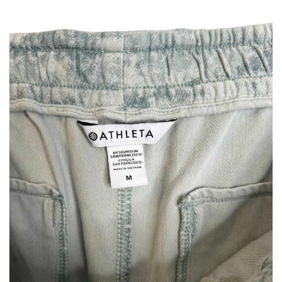 Athleta Pants Size Medium Green Farallon Camo Tie Dye Jogger Elastic Drawstring - Picture 3 of 5